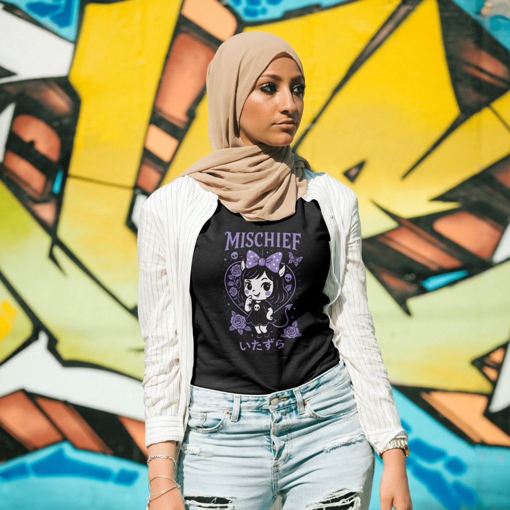Camiseta "Mischief" estilo Kawaii Villana