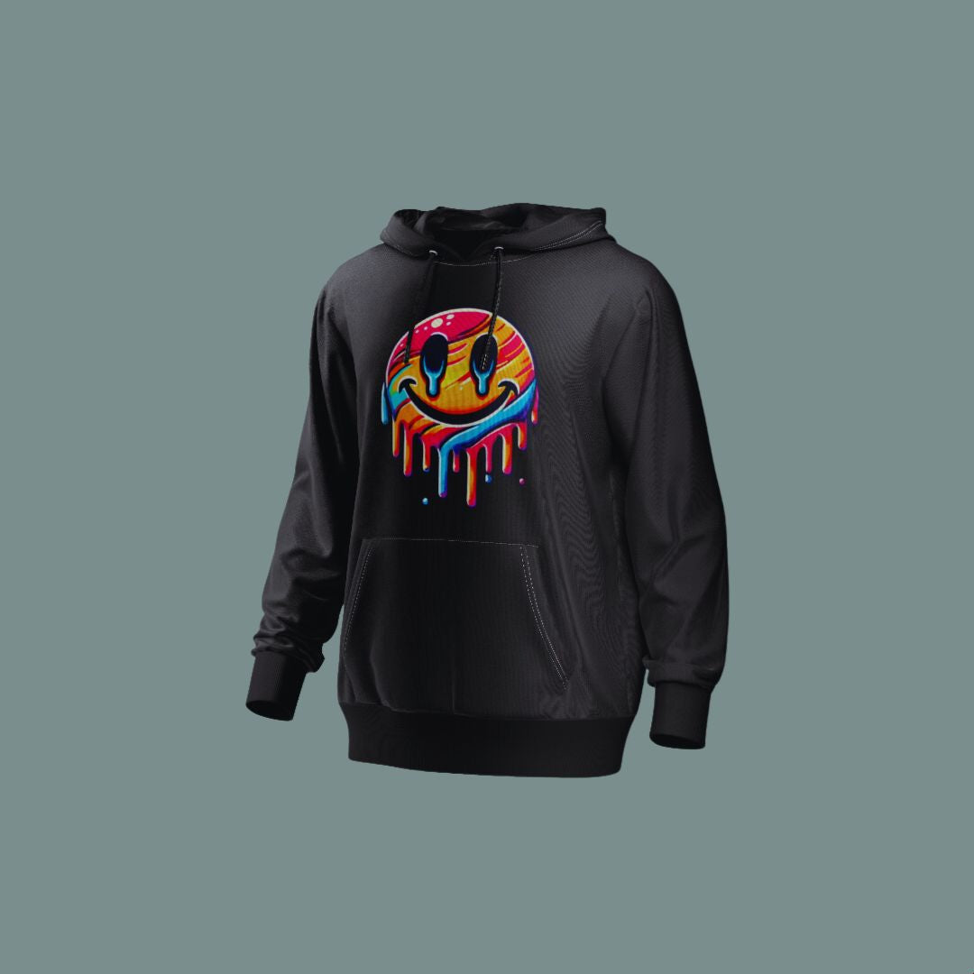 😀 Sudadera con Capucha Smiley Drip – Colores vibrantes y estilo único 🎨🔥