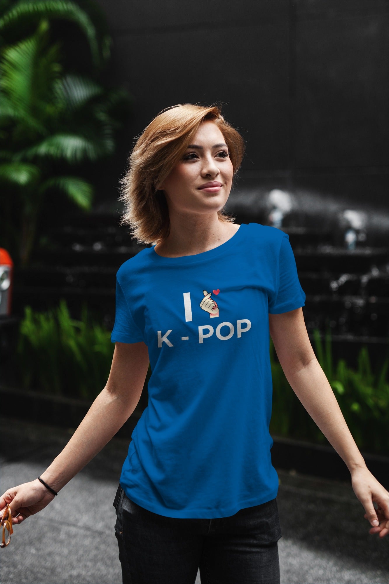 Camiseta Azul royal I love kpop