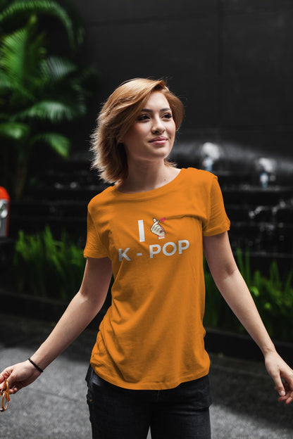 Camiseta naranja I love kpop