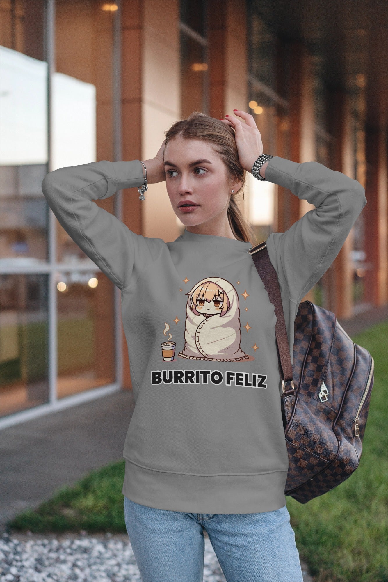 Sudadera sin capucha Burrito feliz