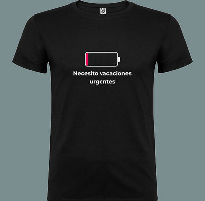 🖤 Camiseta Vacaciones urgentes – Necesitas un descanso