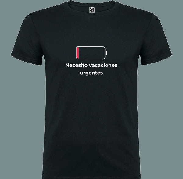 🖤 Camiseta Vacaciones urgentes – Necesitas un descanso